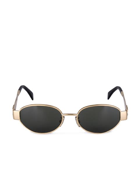 metal sunglasses celine|celine triomphe oval metal sunglasses.